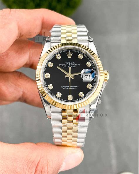 rolex two tone black dial womens|Rolex lady datejust dial.